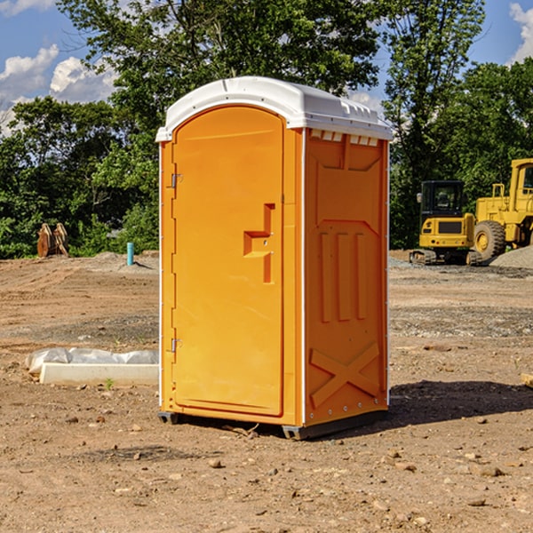 how often are the portable restrooms cleaned and serviced during a rental period in Bazile Mills